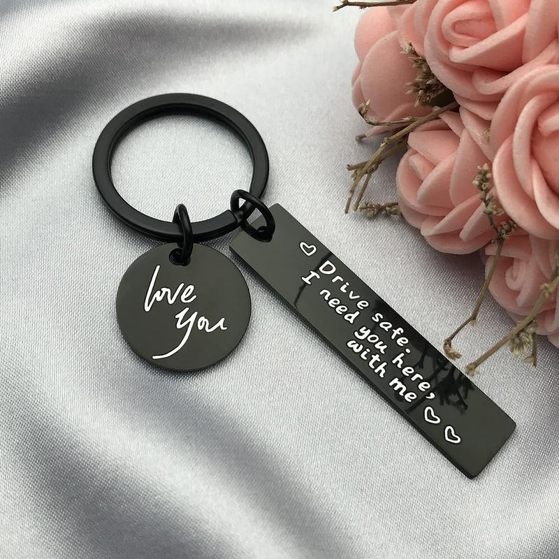 Drive Safe Keychain I Love You I Need You Here With Me Keychain Christmas Gifts for Boyfriend Husband Dad