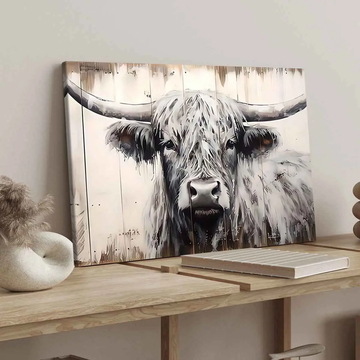 Vintage Highland Cow Canvas Print, Solid Wood Frame, Modern Art Decor, Waterproof & High-Definition, Ideal Gift for Home Office Wall Vintage Highland Cow Canvas Print, Solid Wood Frame, Modern Art Decor, Waterproof & High-Definition, Ideal Gift for Home Office Wall