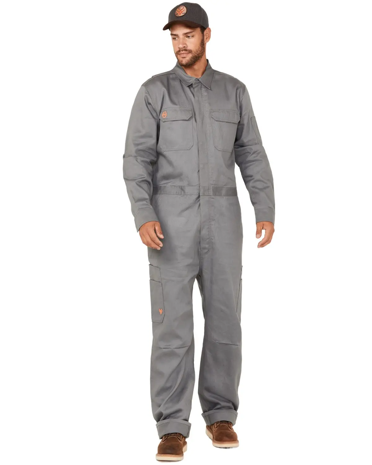 Hawx Men's Men'S Fr Solid Coveralls Short - Hxfrfa24p24-Medgy-Sh