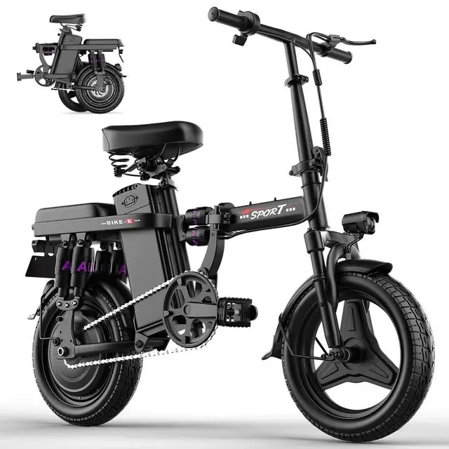 ASKGO Lightweight Folding Ebike 1500W 48V 25MPH 14" Electric bike for Adults