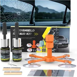 Windshield Chip Repair Kit, 2026 Upgrade Windshield Repair Kit with  Injection  Suction Cup, DIY  Glass  Repair Liquid Kit Quick Fixing for Bullseye Cracks & Chips -2 Pack