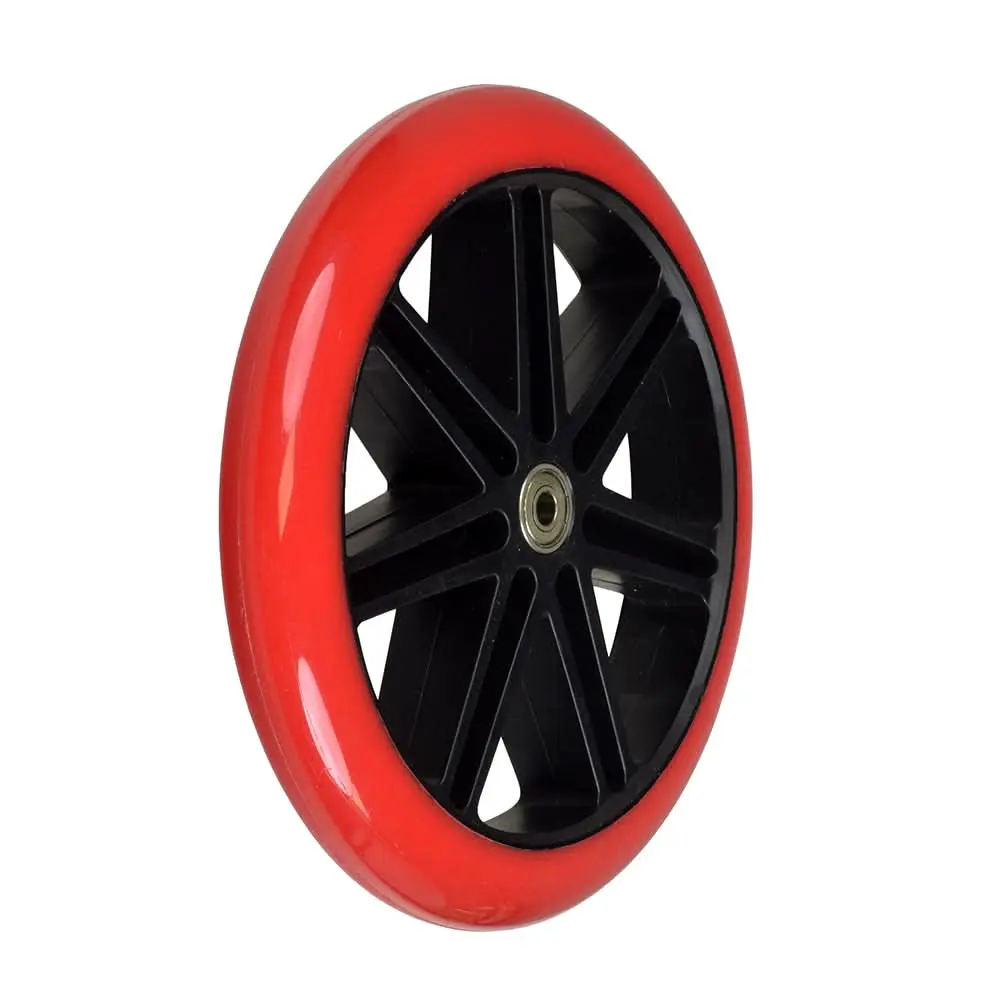 200 mm Red & Black Caster & Kick Scooter Wheel with Bearings