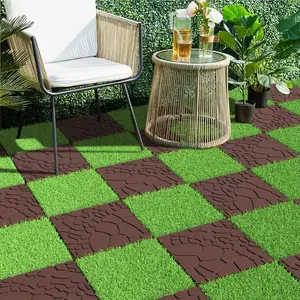 Zugelan 44-Pieces Interlocking HDPE Plastic Deck Tiles, 12x12in Square Non Slip Waterproof Flooring with Built-In Drainage, All-Weather for Outdoor & Indoor Use, Non Slip Floor Heavy Duty Pvc