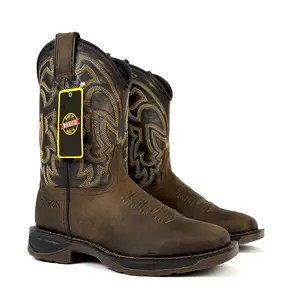 6007 MENS SQUARE TOE WESTERN SALVAJE COLOR BOTAS DE TRABAJO