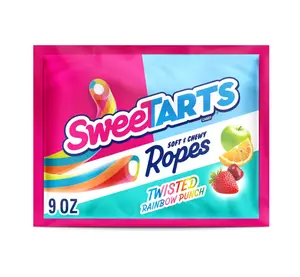 SweeTARTS Ropes, Candy, Twisted Rainbow Punch, Soft and Chewy, 9 oz