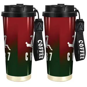 1pc 18oz CR7 Stainless Steel Travel Mug with Lid  Hot & Cold Beverage Cup, Ideal Gift for Birthdays, Easter, Valentine's Day, Gift Drinkware,camping,outdoor,High-quality material,Can only be washed by hand