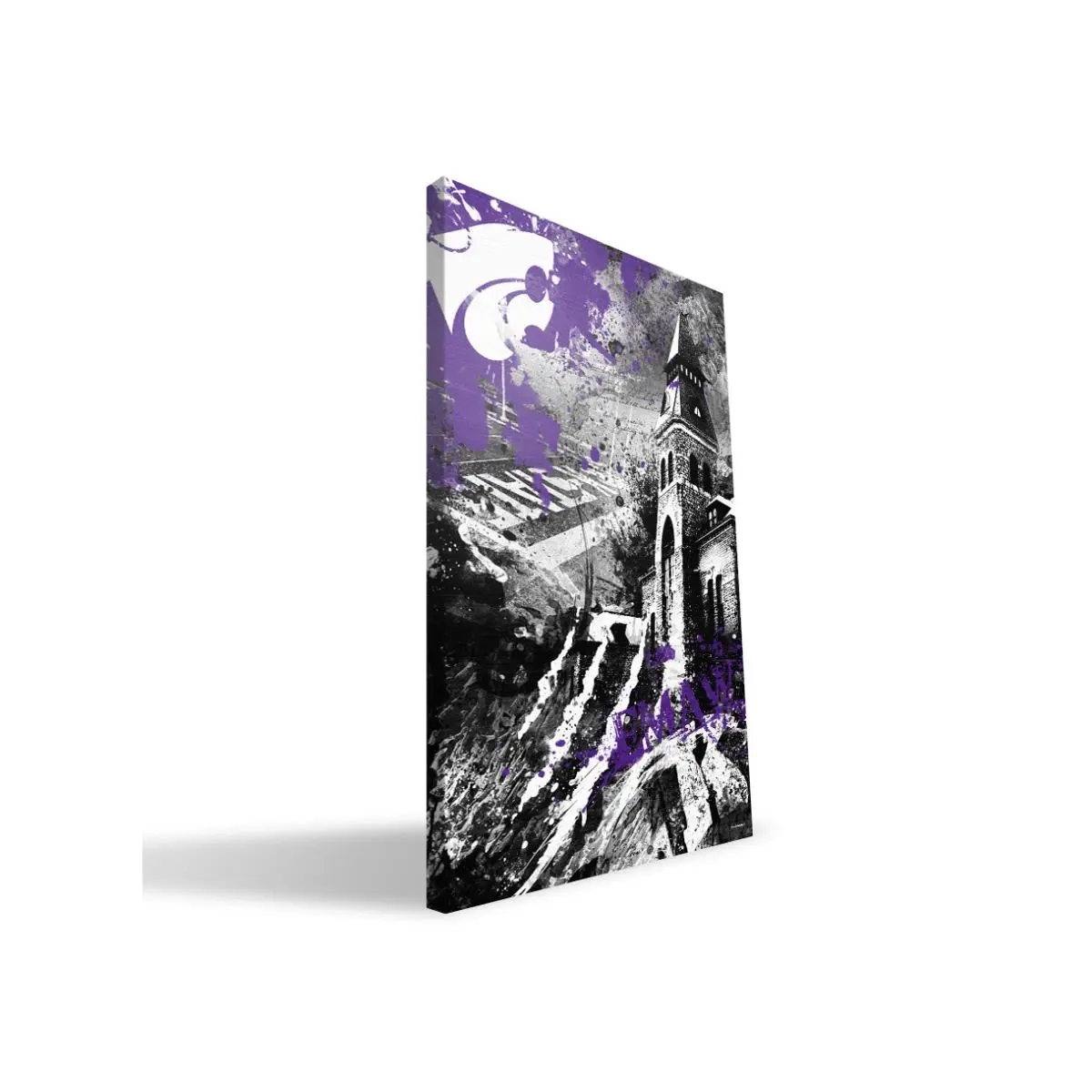 212 MAIN 24x36 in Abstract Kansas State Spirit Accent Wall Print - Ready-to-Hang Hangable Printing Art, Decorative Home Decor Supplies for Room Decoration
