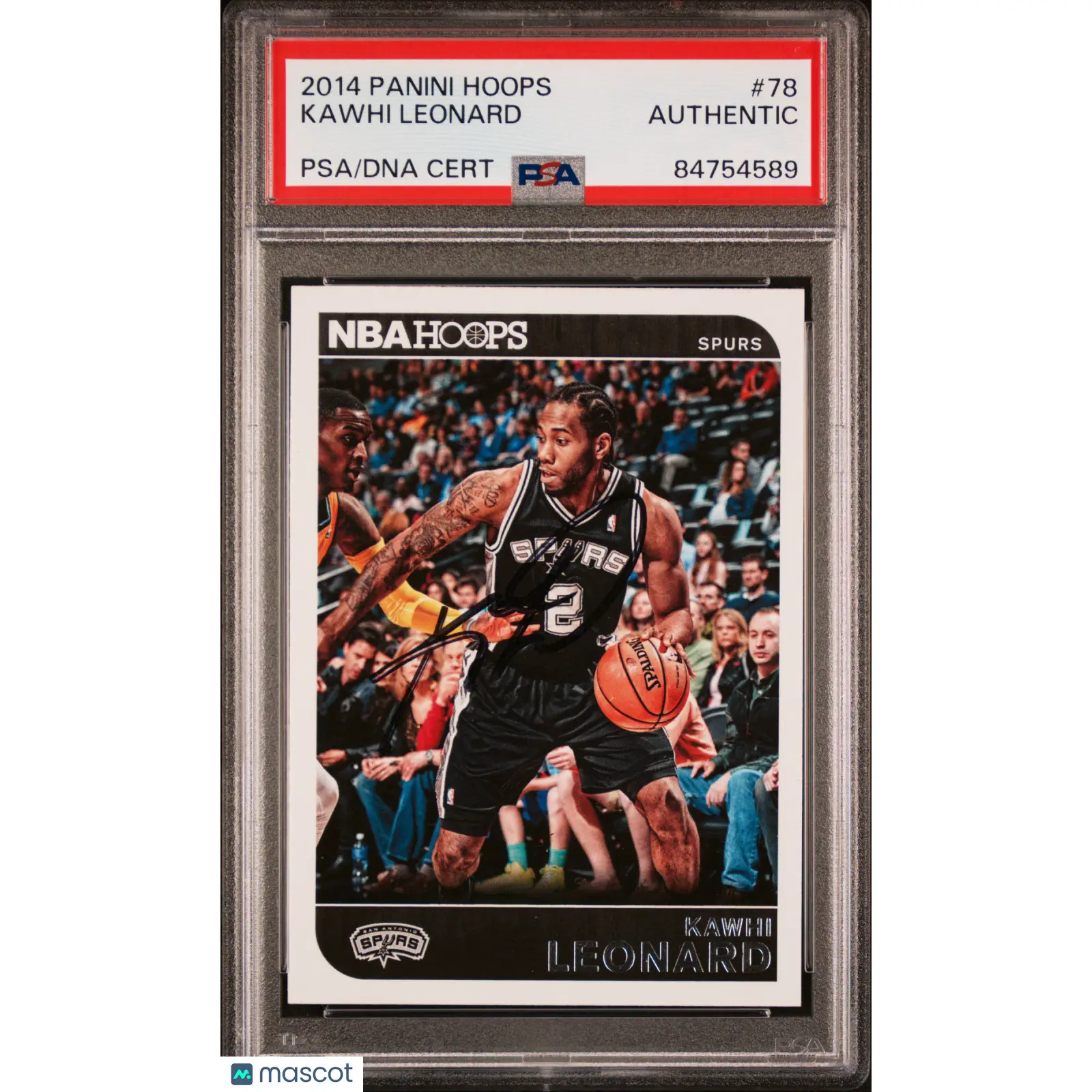 2014 Panini Hoops #78 Kawhi Leonard Signed Card PSA A Auto A Autographed
