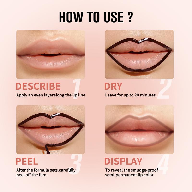 Shop Clearance&Valentine's Day Gifts  4Pcs Peel Off Lip Liner Stain Set Waterproof Nude Matte Lip Tint Non Fading Peel Off Lip Color Effortless Precision Full Coverage 24H Color Hold for All Skin Types - Eyeliner