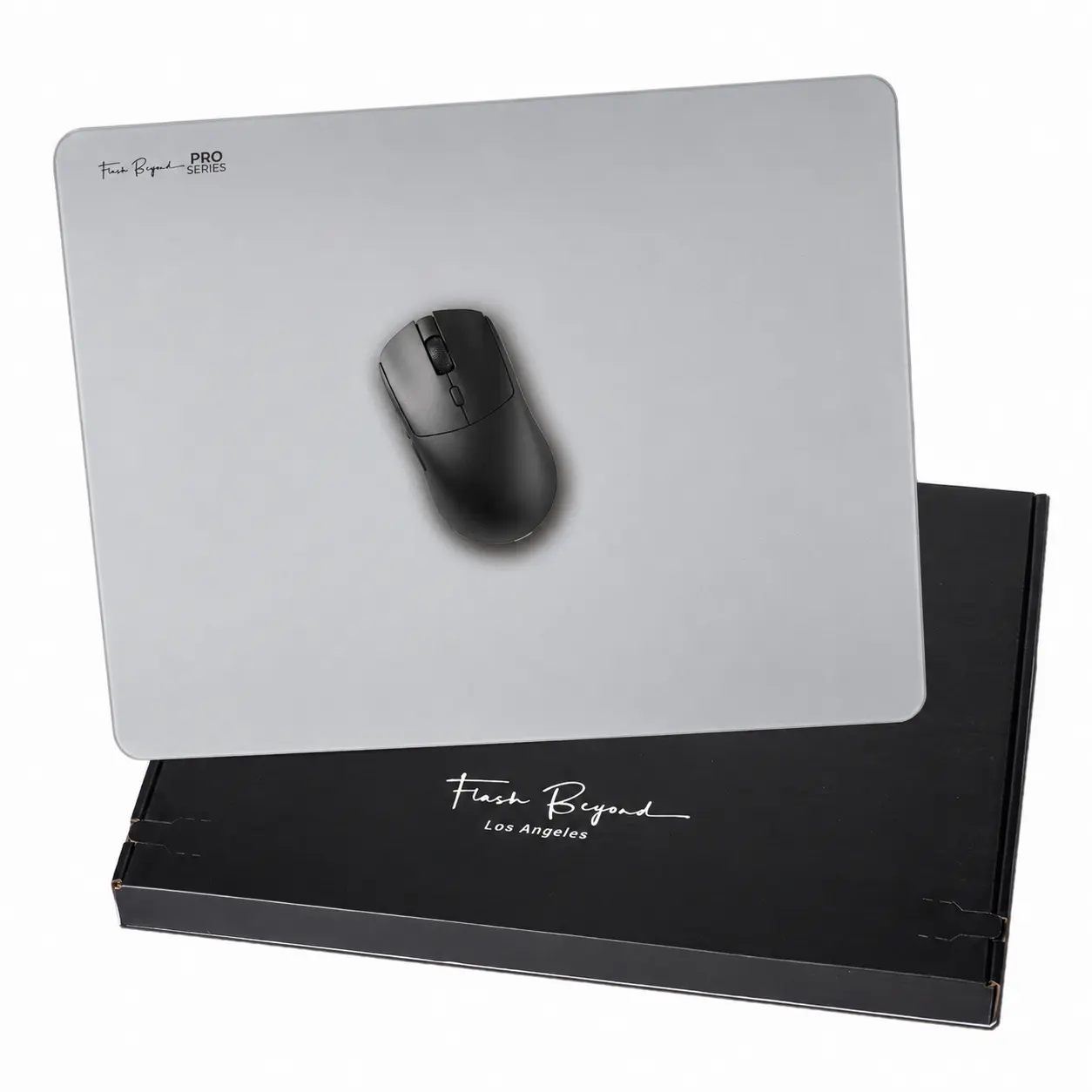 Flash Beyond Pro Glass Gaming Mouse Pad, Electroplated Hard Glass Mousepad, Sleeve-Free Smooth Glide, Graphite Gray