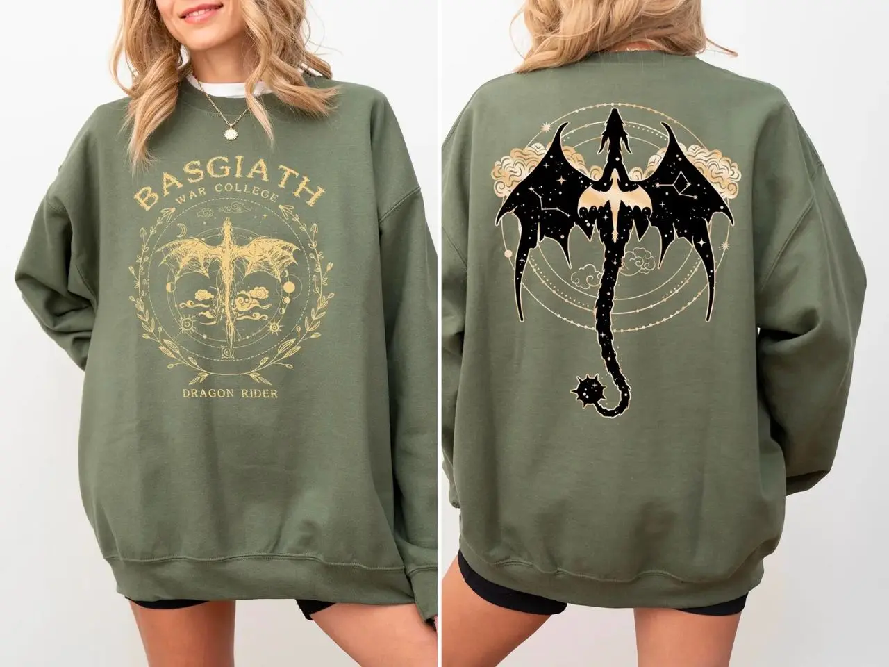 Fourth Wing Double-Sided Sweatshirt, Basgiath War College Hoodie, Basgiath War College Shirt, Fourth Wing Sweatshirt, Bookish Dragon Rider Shirt