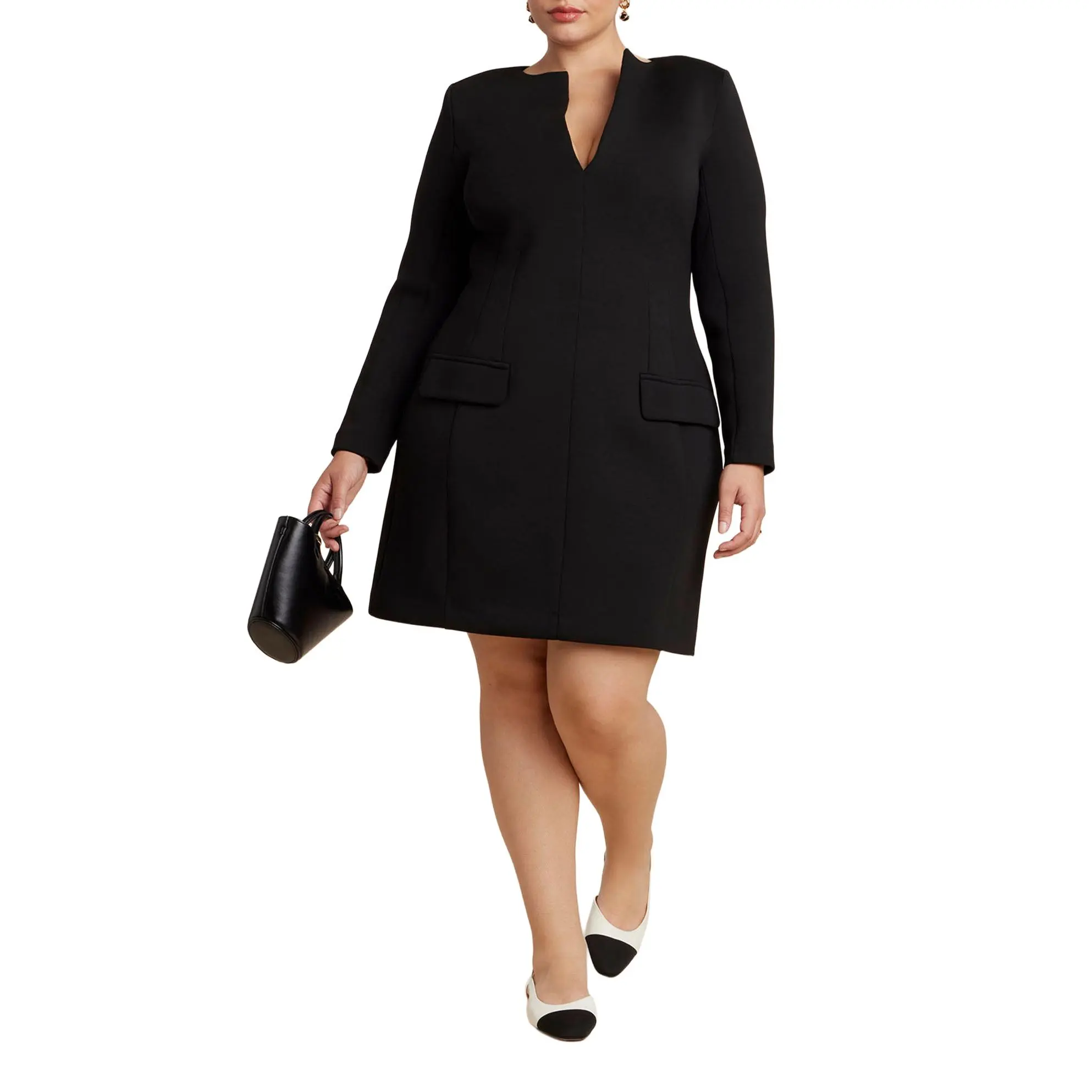 ELOQUII Women's Plus Size Strong V Neck Mini