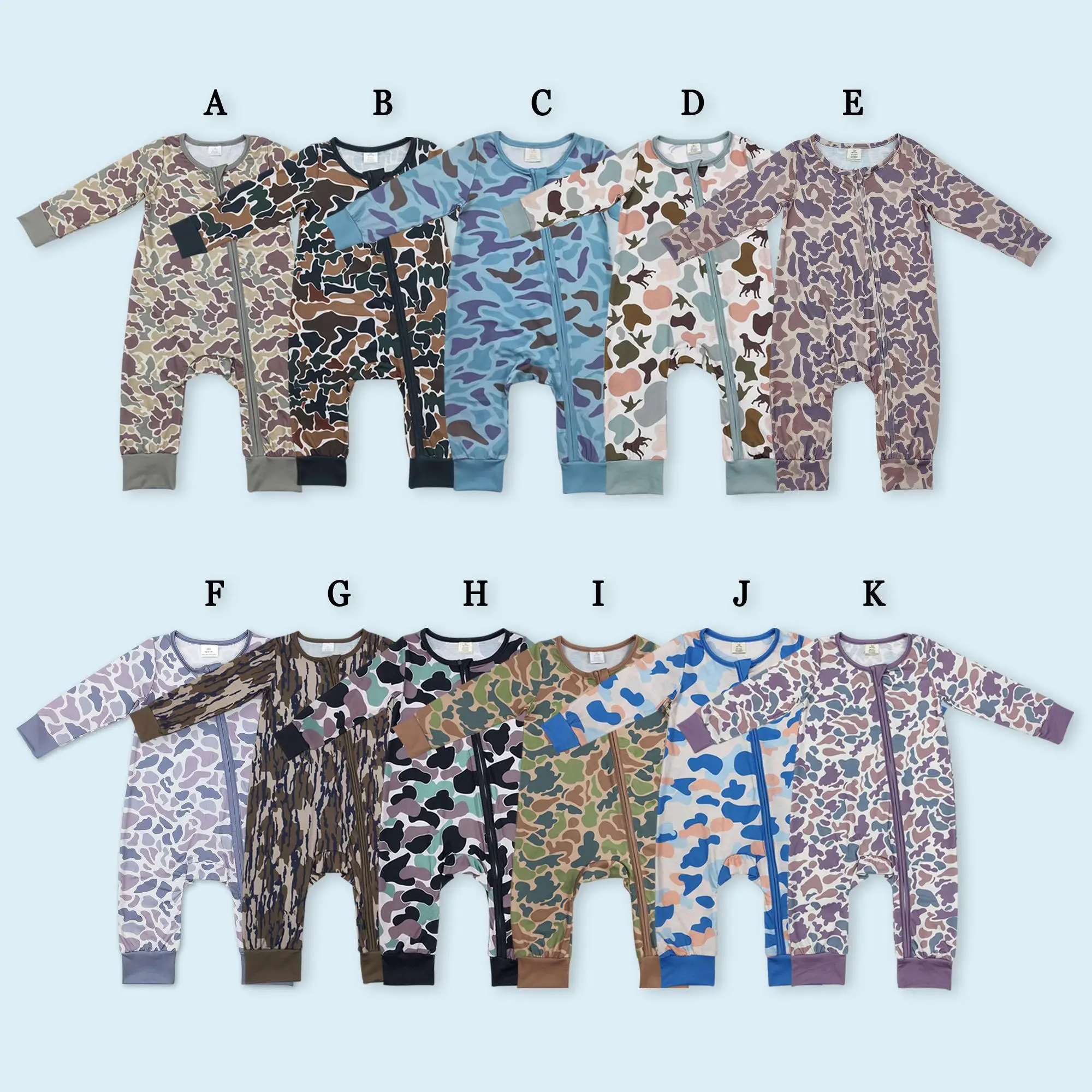 Camouflage print toddle baby long sleeve romper