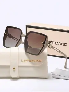 Classic Square Frame Sunglasses, Classic Shades, Fashionable Modern Trendy Sunglasses for Women & Men, All-match Trendy Beach Eyewear for Everyday Use