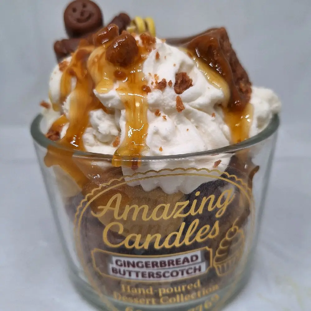 Gingerbread-Butterscotch Scented Candle, Premium Home Fragrance Candle for Living Room Relaxation