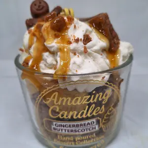 Gingerbread-Butterscotch Scented Candle, Premium Home Fragrance Candle for Living Room Relaxation
