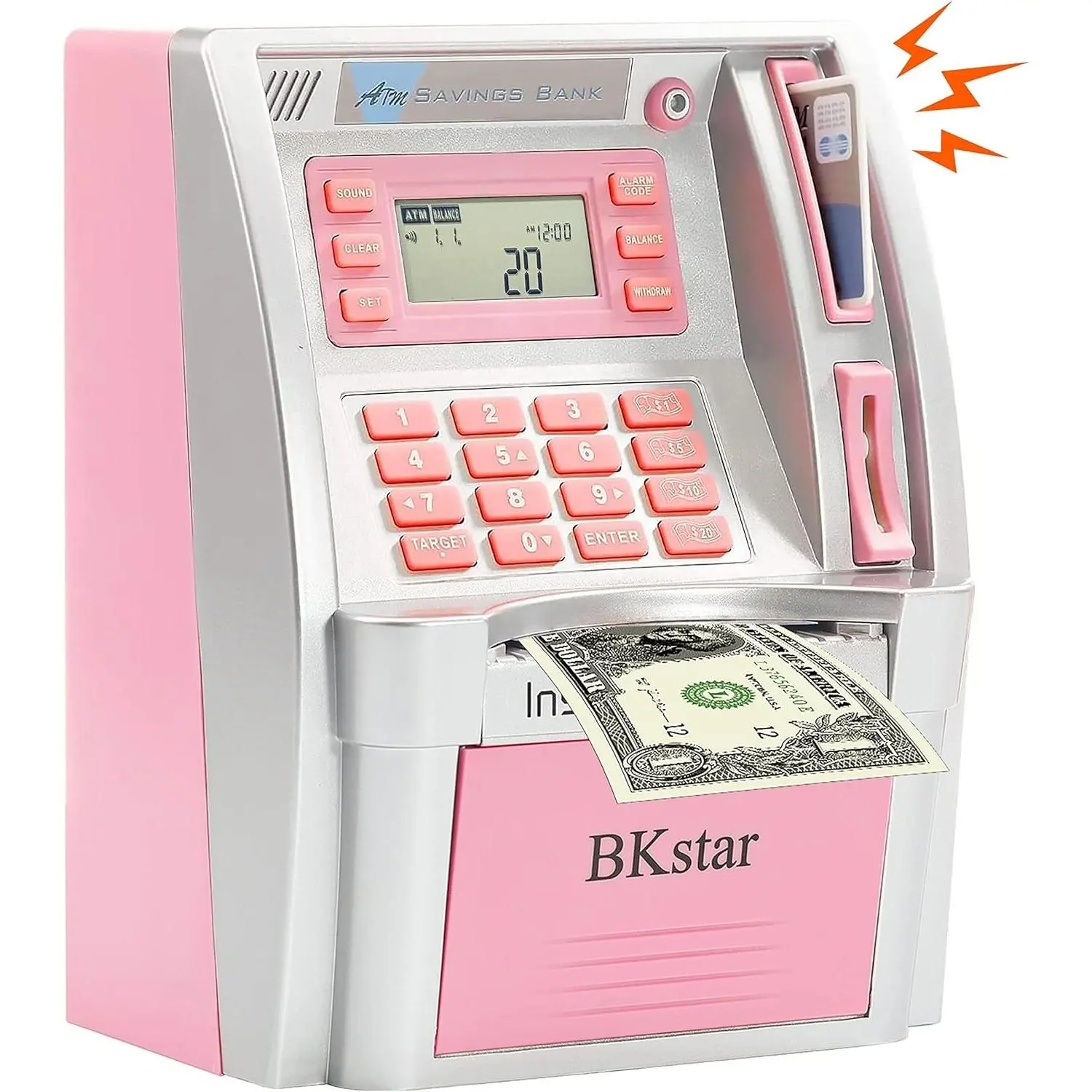 ATM Piggy Bank for Kids - Talking Money Bank with Debit Cards & Coin Counter for Real Money, Boys Girls