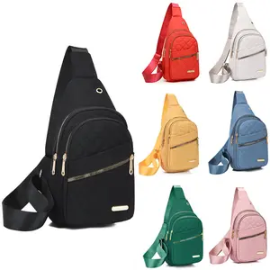 Solid Color Quilted Fanny Pack, Casual Large Capacity Zipper Chest Belt Bum Bag As Gift, Adjustable Strap, All-match Sling Bag for Daily Use & Gifts