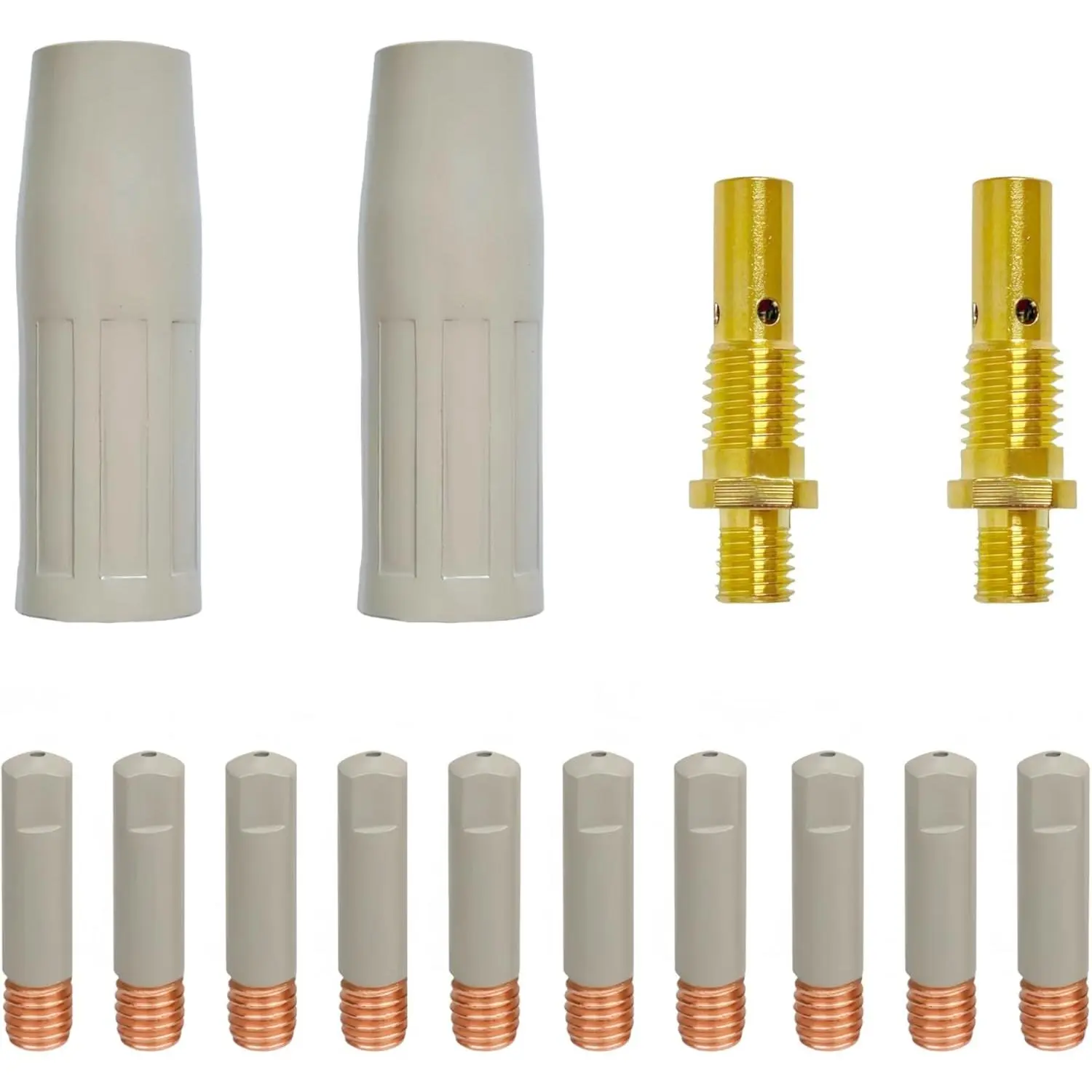 14-piece MIG Welding Torch Accessories Kit with Non-stick Coating; 0.030inch Ceramic Welding Tips MIG Welder Accessories Suitable for Lincoln Magnum 100L Weld-Pak Gas Nozzle 21-50 1/ 2inch Gas Diffuser ( 0.030inch )
