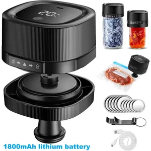 Electric Mason Jar Vacuum Sealer, Portable USB Charging, One-Button Operation, Leak-Proof Seal, Food Storage, Includes 5 Wide Mouth Lids