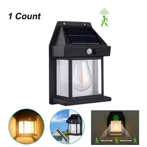Solar Powered LED Night Light, Motion Sensor Wall Lamp, Three Lighting Modes, Waterproof Garden Decorative Lights for Front Door, Yard, Garage