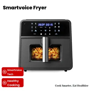 10QT Air Fryer with Voice Control – 6-in-1 Large Family Size, 1700W, Nonstick Basket, No WiFi Needed | Emerson SmartVoice
