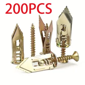 200PCS Self-Drilling Drywall Anchors and Screws Kit, 12x30mm, No Pre-Drilling Needed, Supports Up to 66 lbs, Ideal for Home and Office Organization Heavy Duty Parts Hardware