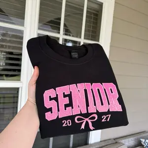 Senior Sweatshirt 2027 - Embroidered Design, Customizable Color, Senior Year Pullover, Unique 2026 Theme, Personalized Comfort