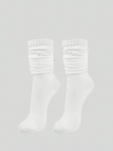 Women's Sailor Socks, Ribbed Knee-Highs, Medium-Length Bubble Socks, Fall & Winter Warm, Comfortable Soft, Casual Style