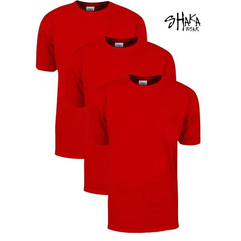 3  Tees Shaka Wear Crewneck 7.5 Oz Super Max Heavyweight T-Shirt Top T-shirt Casual Man Cotton Menswear Short Sleeves