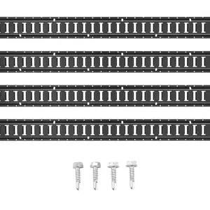 E-Track Tie Down Rail Kit, 5' Steel Rails, 4 Pack, Secure Cargo And Heavy Loads Up To 2000 Lbs, Heavy Duty E-Track Rails With Screws For Garages, Vans, Trailers, Motorcycle Tie Downs And ATV Mountings