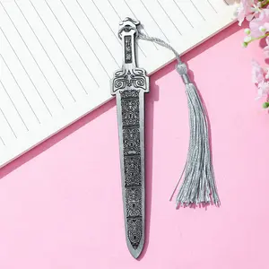 Elegant Vintage Chinese Aesthetic Metal Bookmark - Enchanting Xuanyuan Sword Design for Book & Decor Enthusiasts