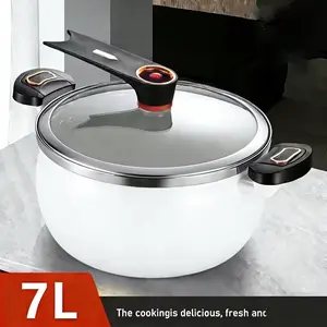 Tabletop Ready Pressure Stew Pot, Stylish Black & Rose Gold Design, Non-Stick Cookware for Home Kitchen & Entertaining