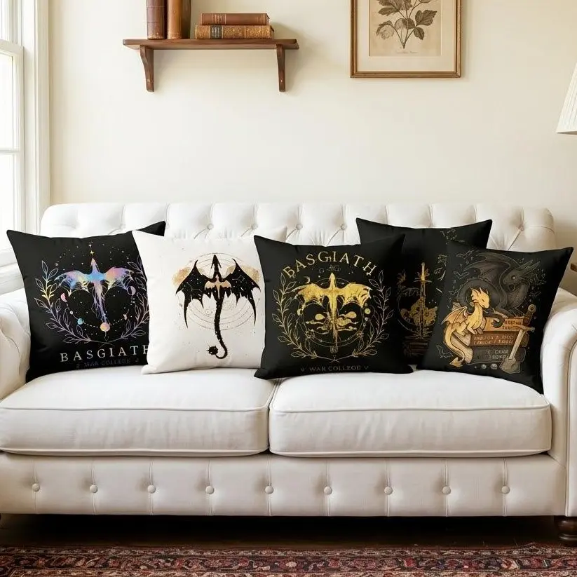 Fourth Wing Pillow, Basgiath War College Pillow, Dragon Book Pillow, Violet Sorrengail Nightwear, Book lovers Pillow, Gift For Fans