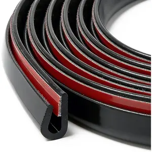 Self-Adhesive  Door Edge Guards - U  Rubber Edge Trim for Metal Edge Protection, Fits   Doors, Hatches, Lockers & Panels, 20Ft