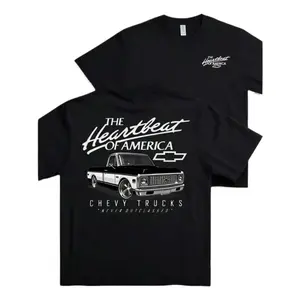 Chevrolet Men’s Vintage Graphic T-Shirt - Official Chevy Truck Double-Sided Print Retro Tee | Premium Cotton Casual Streetwear for Car Enthusiasts, Gearhead Gift, Summer Festival Style