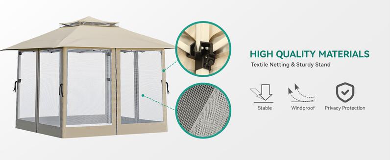Yitahome Up to 8 Person Instant Pop-up Canopy Outdoor Patio Gazebo Tent w/ Mesh Nettings