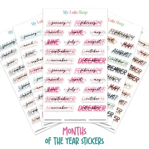 Monthly Planner Stickers – Cute Script Months of the Year for Journals, Planners & Calendars - 24 Cute Stickers on Premium Matte Vinyl - Perfect for Festive Planning & Organization