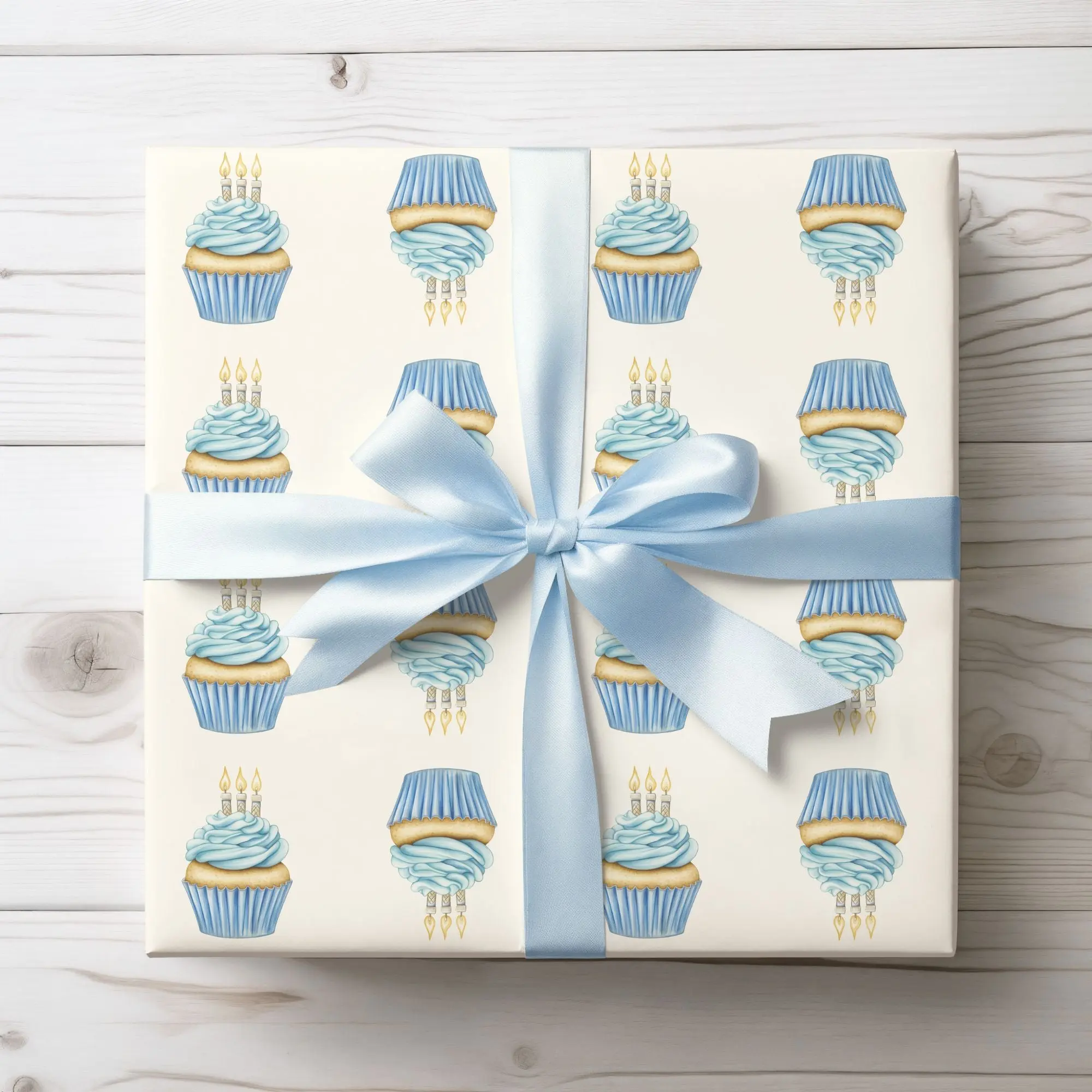 Festive Wrapping Papers with Cupcake Design