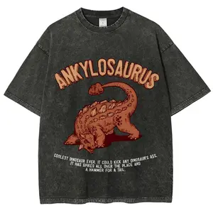 Ankylosaurus Unisex Vintage Washed Shirt, Graphic Tee, Unisex Fashion, Full Color, Full Size, For Men, For Women