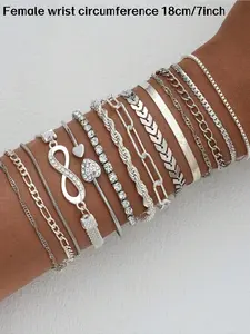 Fashion Bracelet Set, Elegant Stackable Bracelets for Women & Girls, Trendy All-match & Exquisite Jewelry for Birthday Gift
