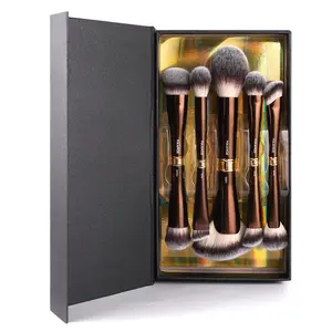 Double-ended Makeup Brush Set, 5pcs/set Foundation Brush & Loose Powder Brush & Blush Brush & Concealer Brush & Nose Shadow Brush, Makeup Blending Brush, Professional Makeup Tools, Soft Cosmetic Brushes, Synthetic Makeup Brushes