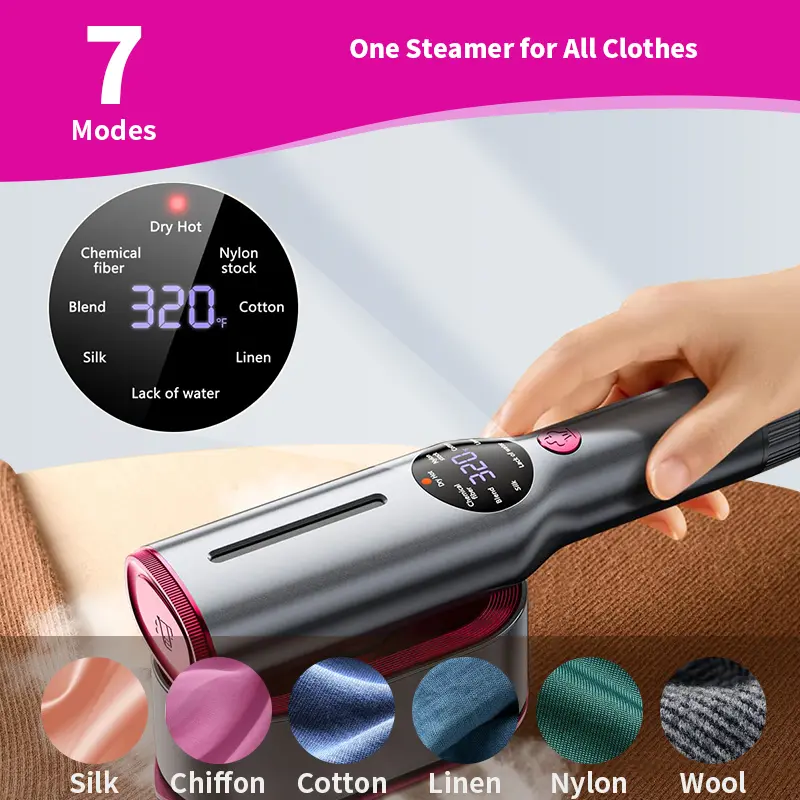 Dr.Flash Garment Steamer for Clothes, Portable Travel Clothing Steamer Iron, 7 Mode with LED Display, 5s Fast Heating, 90° Swivel Handle, New Year Gift 3