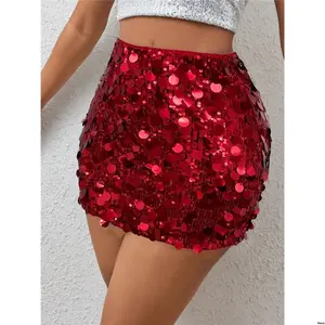Year Casual Mini Decorated BamGleam Women Sequin Skirt For Party Holiday New Clothes