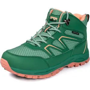R CORD Kids Waterproof Hiking Boots, Breathable Slip-Resistant Trail Shoes with Ankle Support for Girls Outdoor Walking, Camping & Hiking