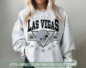[Sale Up To 50%] Las Vegas Football Vintage Crewneck Sweatshirt, Retro Las Vegas Football Shirt, Las Vegas Football Christmas Raider Fan Gift, Gift For Fan, Trendy USA Cotton Fabric