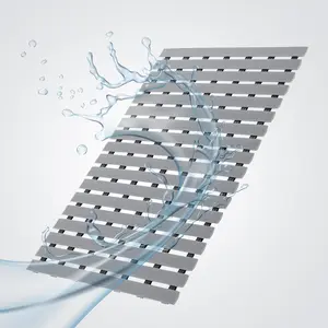 Non Slip Shower Mat - PVC Bathroom Mat, Sturdy Bath Mat Without Suction Cups for Indoor Outdoor Use, Bathtub Mat Non Slip Bath Mat for Tub Curlable Quick Drain, for Tub & Shower Easy Dry,Easy to Cut,Eco-Friendly (26" x 17" Grey)