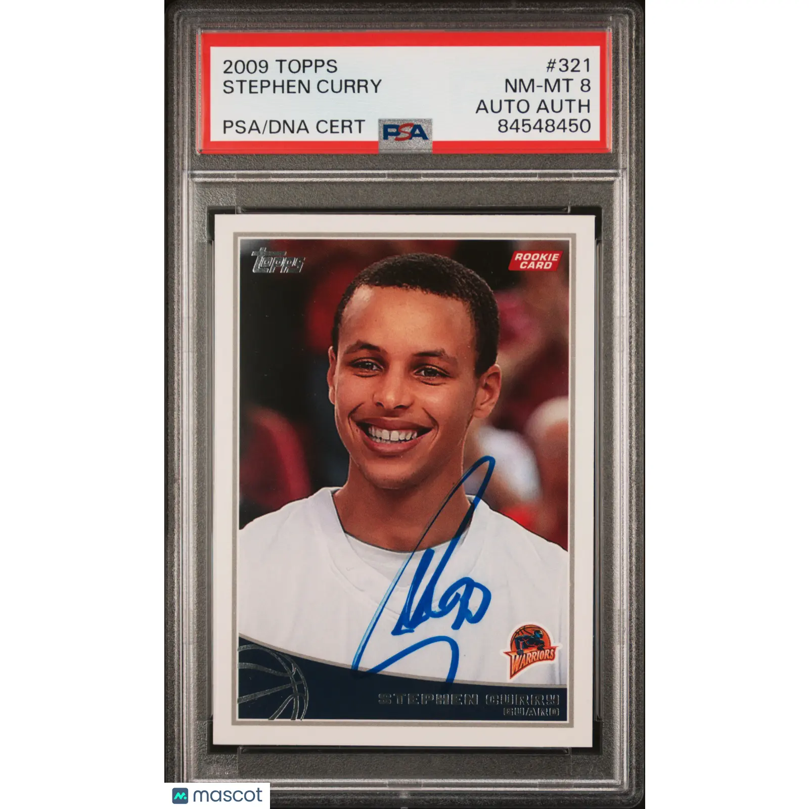 2009 Topps #321 Stephen Curry Signed Card Auto A PSA 8 Slabbed GS Warriors