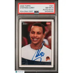 2009 Topps #321 Stephen Curry Signed Card PSA 8 Auto A Autographed