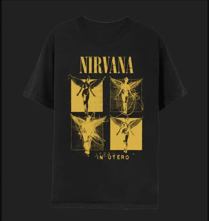 Nirvana Shirt, Nirvana Tee, in Utero Sketch Nirvana Classic Unisex Crewneck T-Shirt, Oversized Heavy Cotton Tee, Casual Classic Cotton Menswear Top Comfy Day Smooth T-Shirt Streetwear